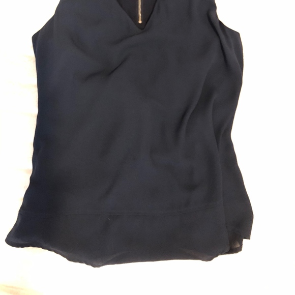 Banana republic drapey lined navy tank zipper back - Picture 3 of 4